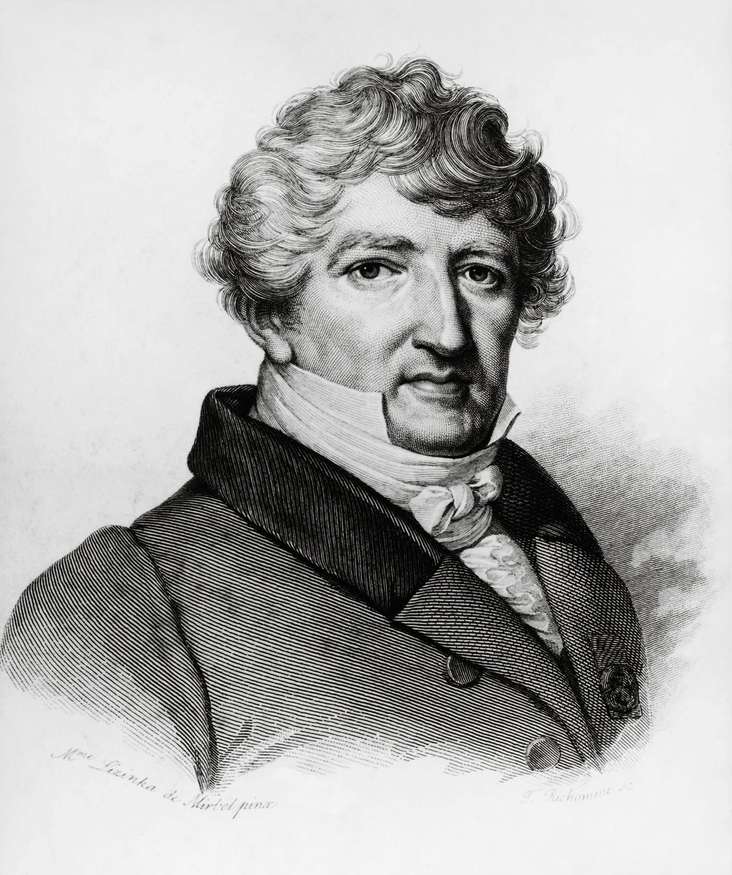 Porträtt av Georges Leopold Chretien Frederic Dagobert Cuvier (1769-1832), fransk biolog, gravyr av William Walcutt