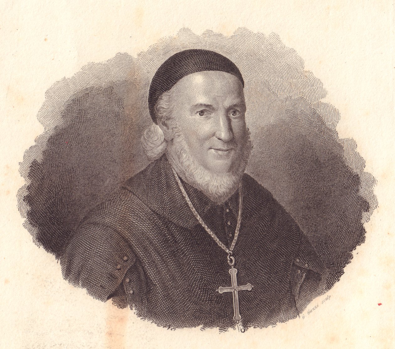 Porträtt av den italienske biskopen Adeodato Turchi (1724-1803), kopparstick av G Guzzi från målning av Francesco Vicira av William Walcutt