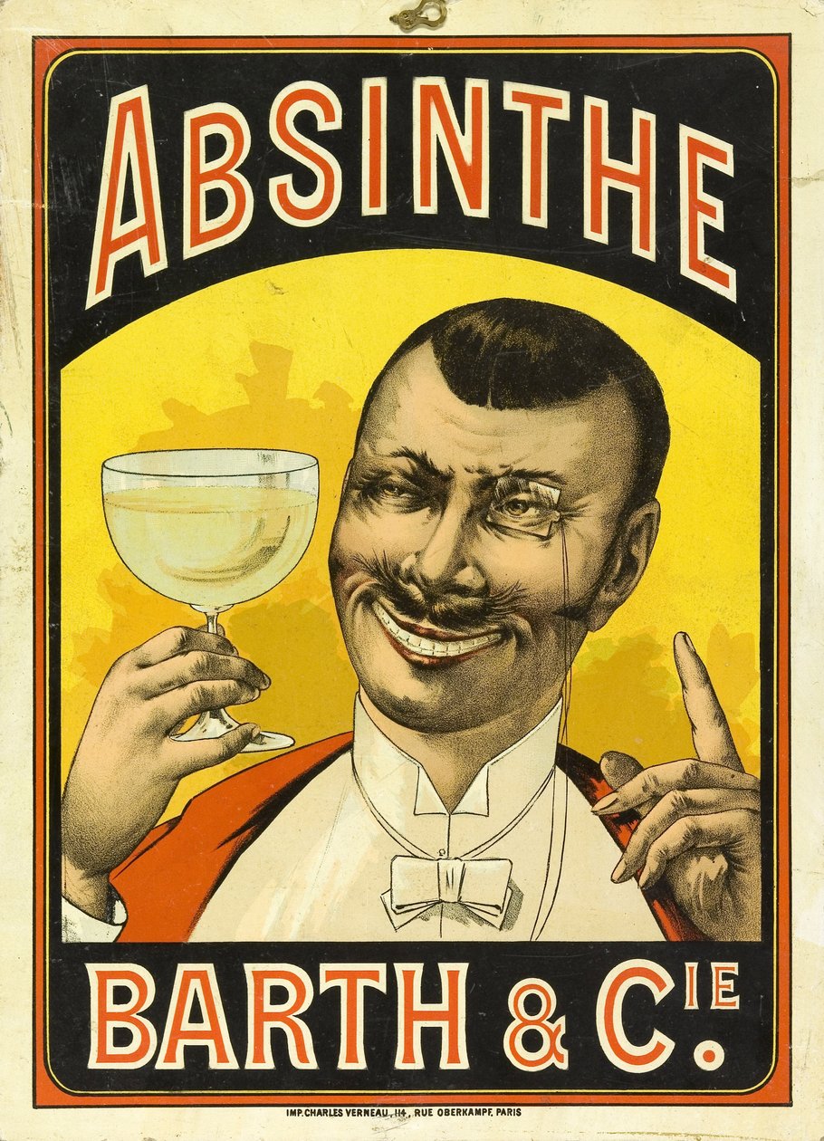 Annons för Barth & Cie absint, i Chalon sur Saone (Saone et Loire, Frankrike), cirka 1890 av Frederick (attr. to) Barnard