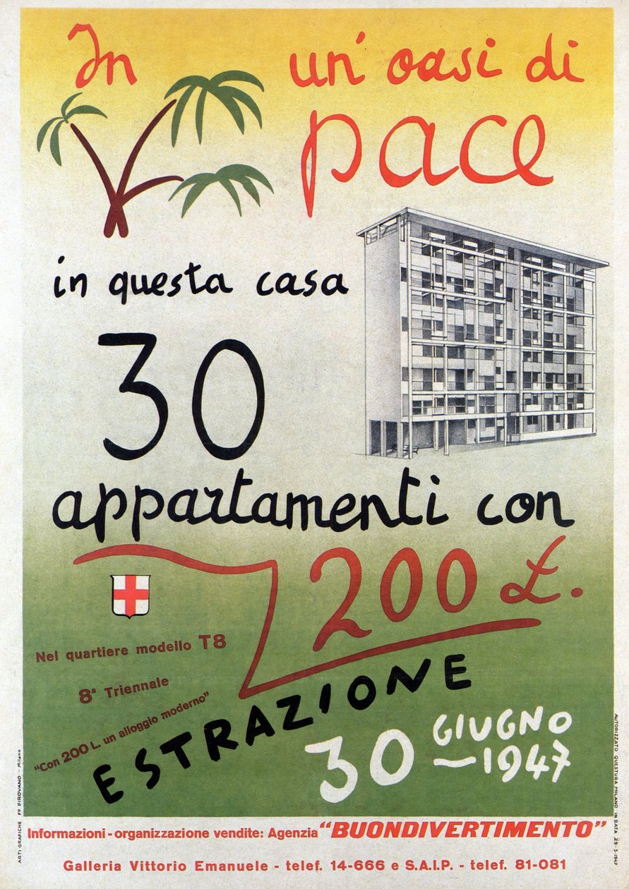 QT8 OASIS OF PEACE - RECONSTRUCTION OF MILAN 1947 av . .