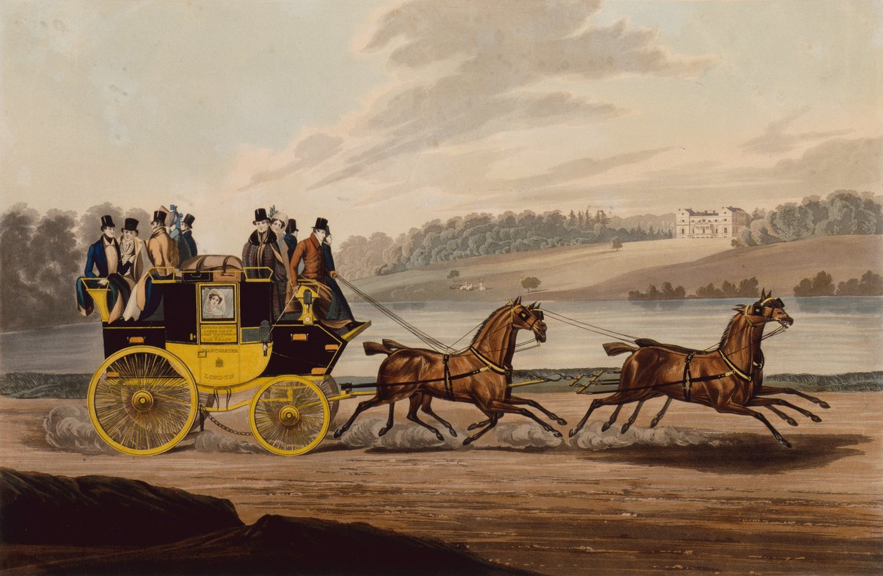 Royal Telegraph Manchester (färgad gravyr) av . .