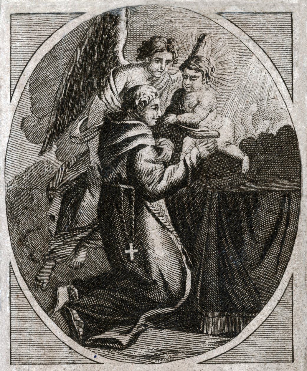 Sankt Antonius av Padua, tidigt 1800-tal (gravyr) av . .