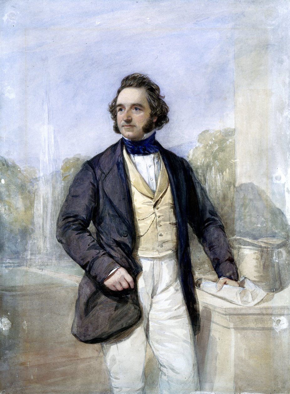 Sir Joseph Paxton, engelsk arkitekt och designer av Crystal Palace, c 1851 av Ferdinand Georg Waldmuller