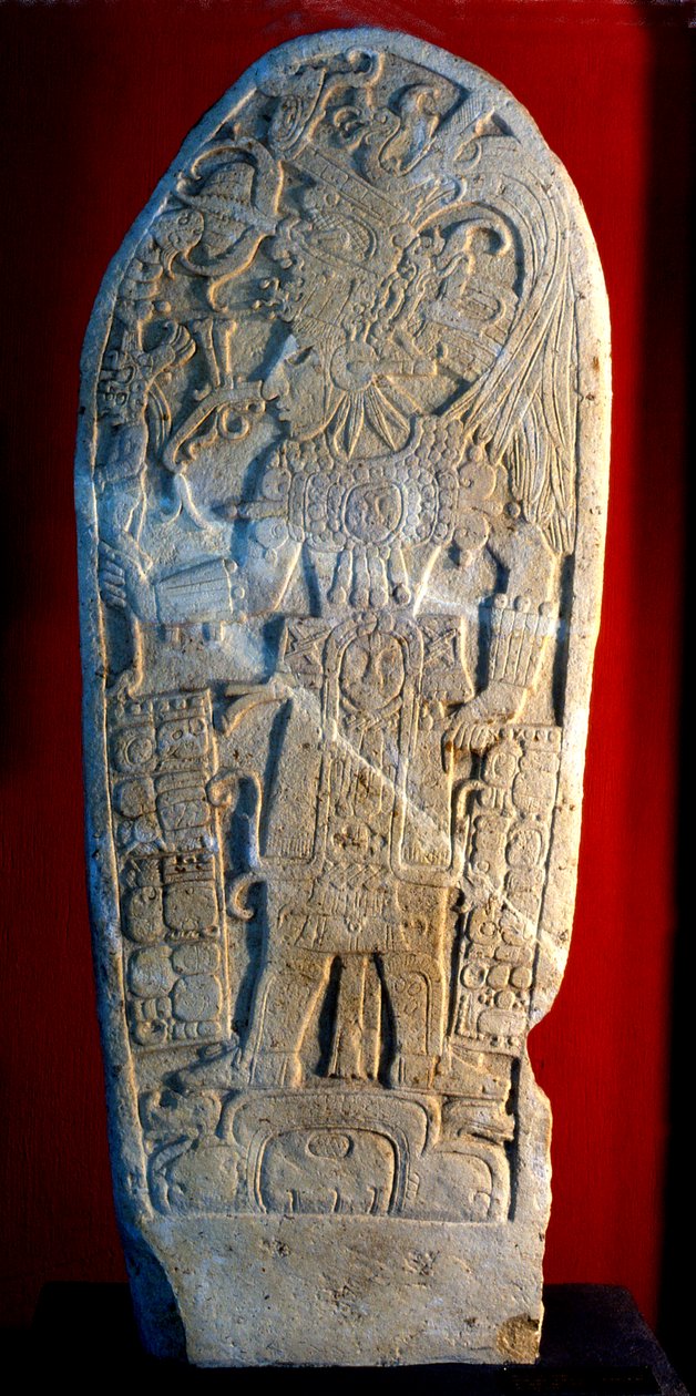 Stela 4 från Machaquila, Peten, Guatemala, sen klassisk period, 6 maj 820 e.Kr. (sten) av Hippolyte Lalaise Devéria