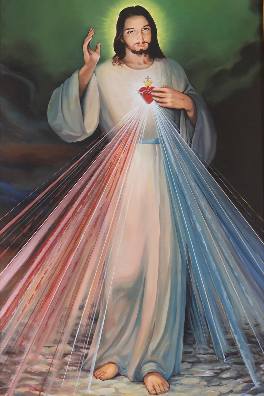 Monte Grisa-templet. Den gudomliga barmhärtigheten, Jesu heliga hjärta. Italien. av . .