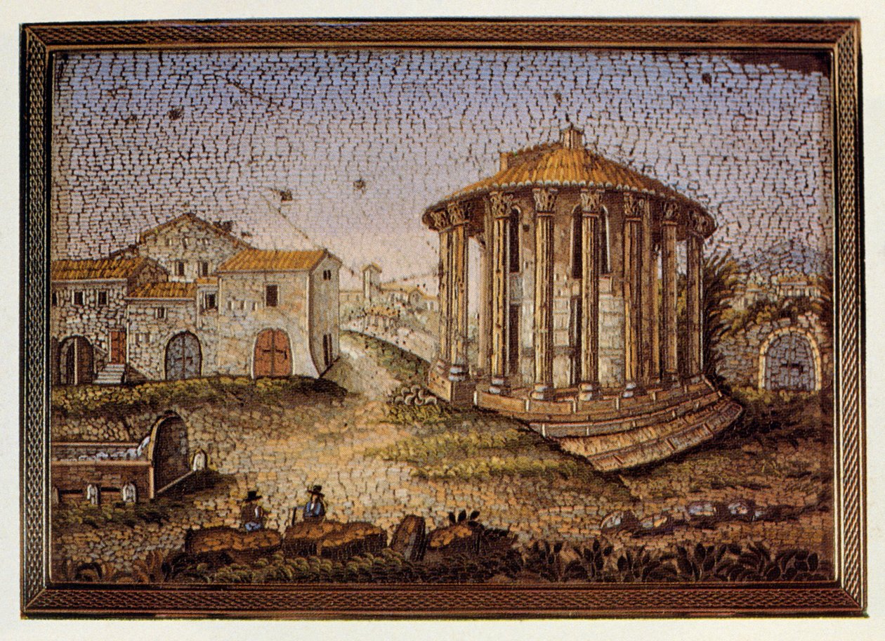 Tempel av Vesta eller Hercules Victor, mosaik, Italien av William Walcutt
