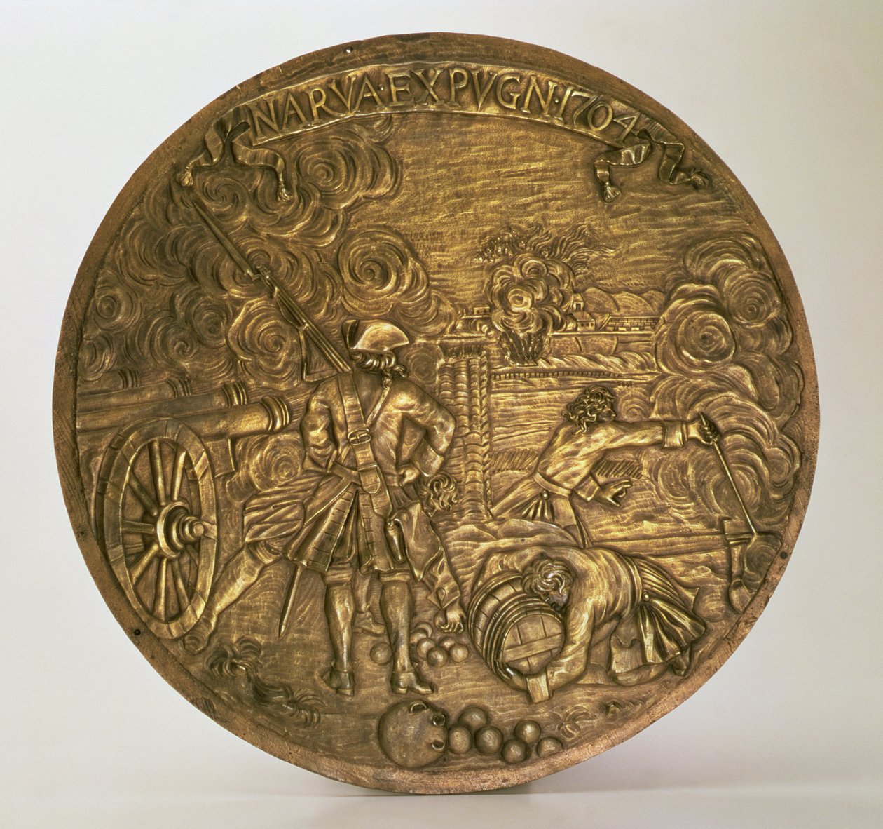 The Capture of Narva, basrelief designad av Bartolomeo Carlo Rastrelli (1675-1744), ca 1720 (brons) av Hippolyte Lalaise Devéria