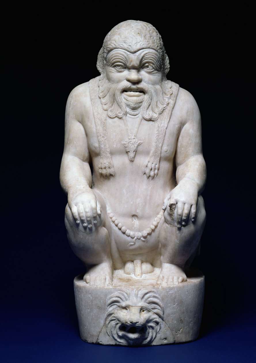 Den egyptiska guden Bes, från en fontän, romersk, ca 130 e.Kr. (marmor) av Hippolyte Lalaise Devéria