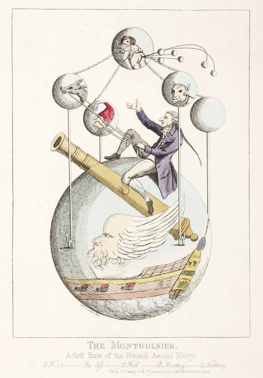 "The Montgolfier - A First rate of the French Aerial Navy" av Frederick (attr. to) Barnard