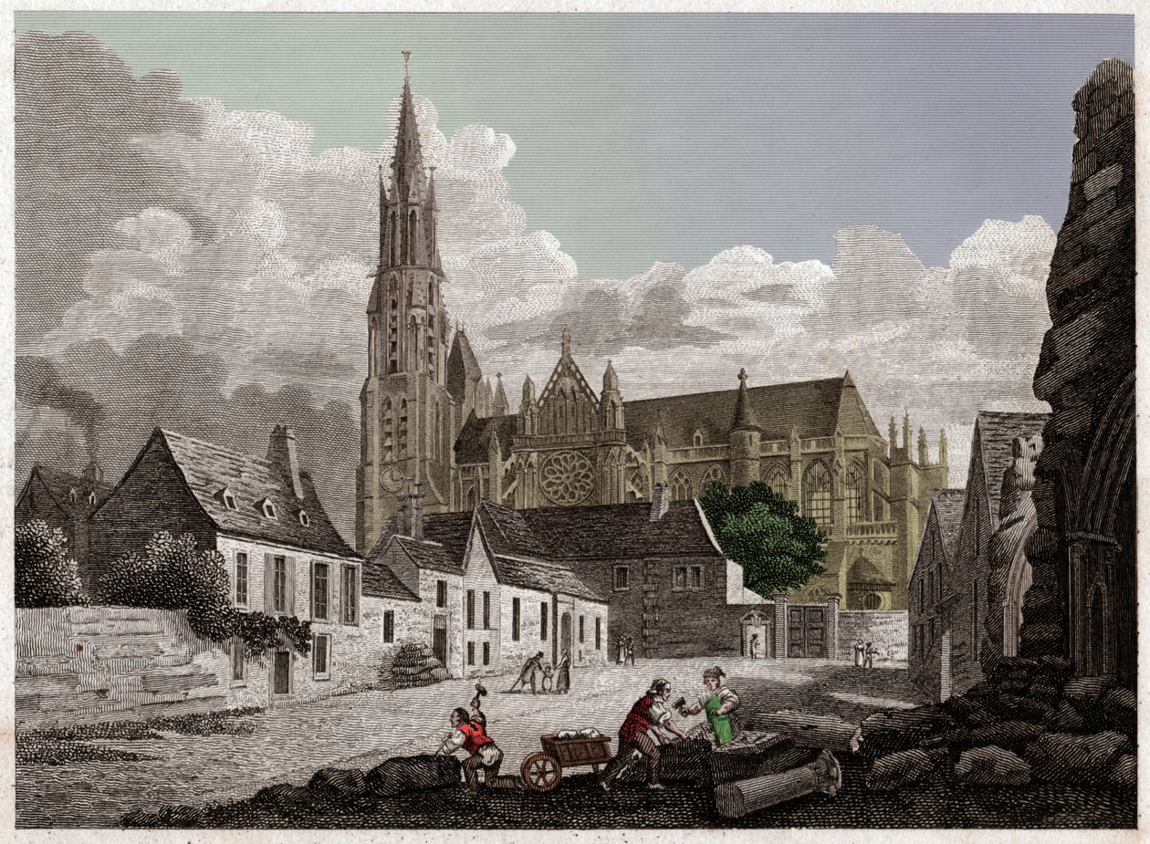 Senlis katedral. cirka 1840 (gravyr) av . .