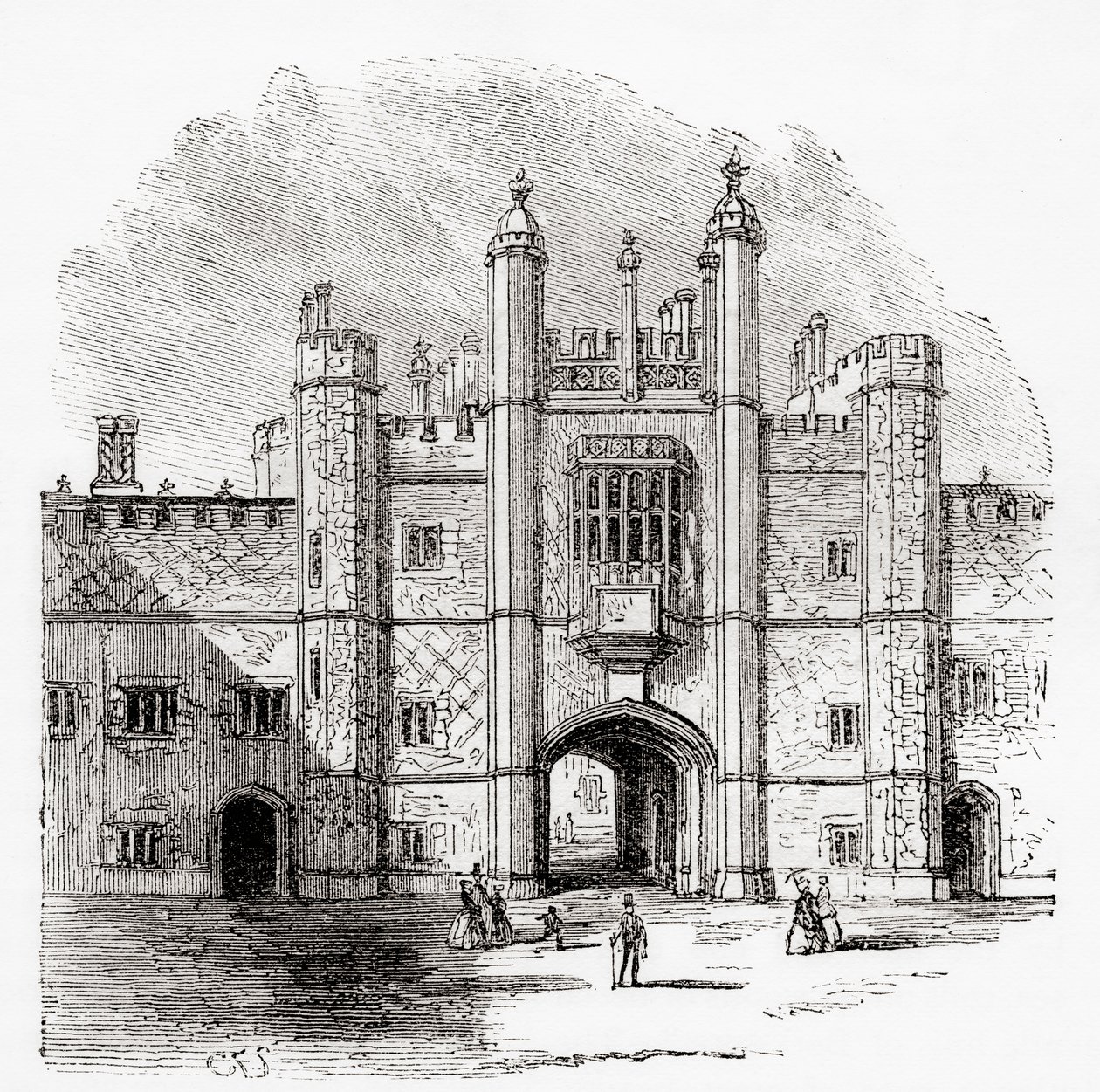 Porten till Eton College, Eton, Berkshire, England, sedd här på 1800-talet. av . .