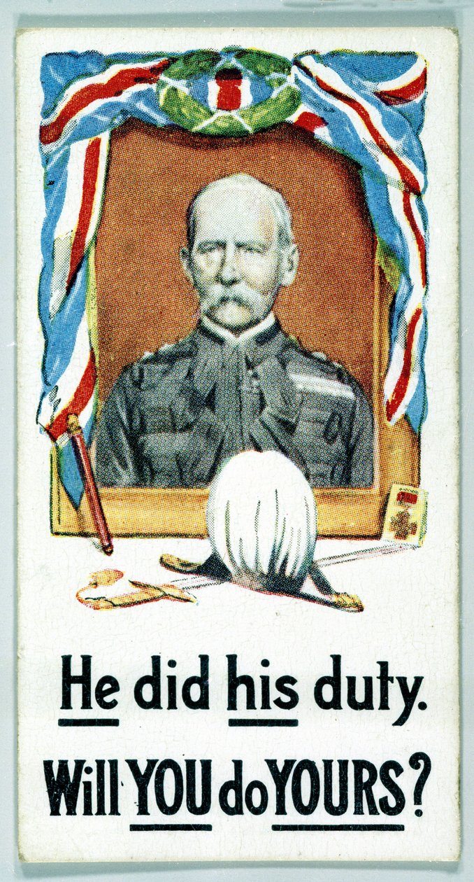 Storbritannien: Cigarettkort - WW1 Rekrytering av Ferdinand Georg Waldmuller