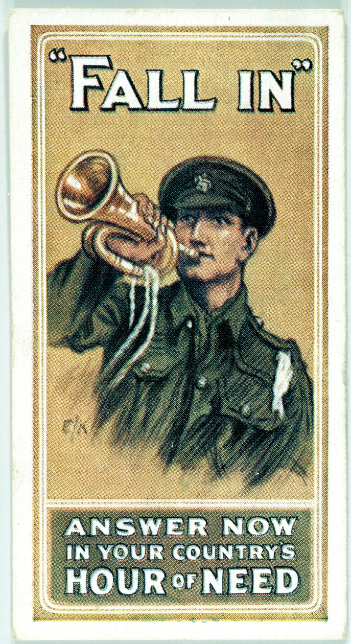 Storbritannien: Cigarettkort - WW1 Rekrytering av Ferdinand Georg Waldmuller