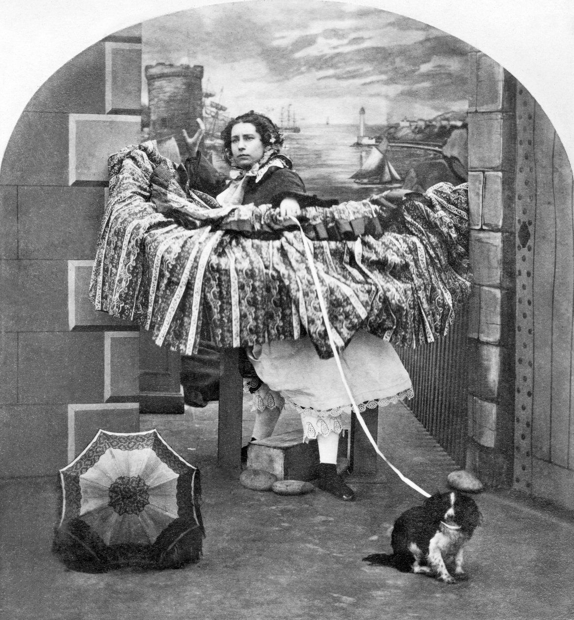 Storbritannien: Stereoskop med titeln A Stylish Affair, c1860 av Ferdinand Georg Waldmuller