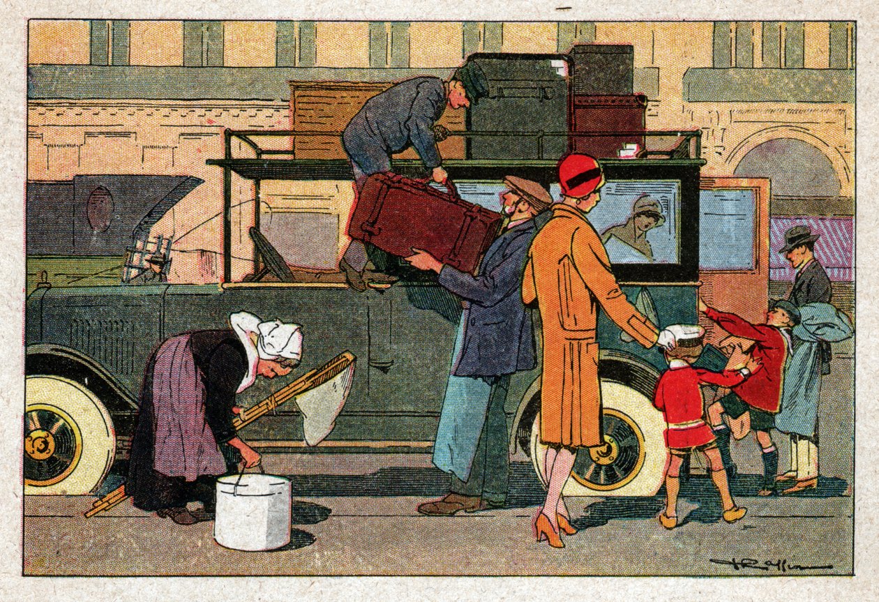Resa med bil. Resa i en bil. av Ferdinand Georg Waldmuller