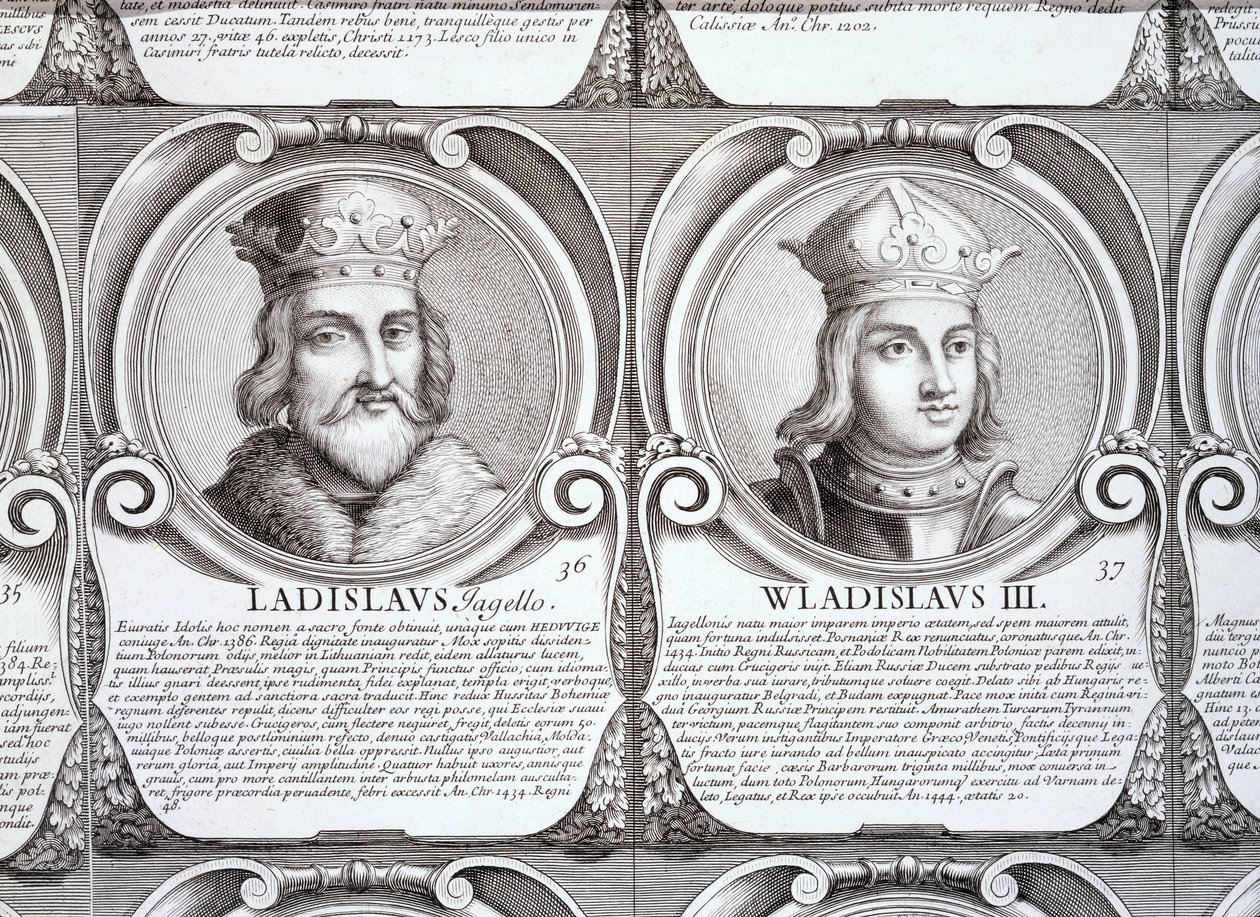 Wladyslaw II Jagiello och Wladyslaw III Warnenczyk, nr. 36 och 37 från 