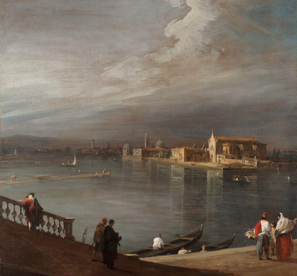 San Cristoforo, San Michele och Murano från Fondamenta Nuove, Venedig av Canaletto