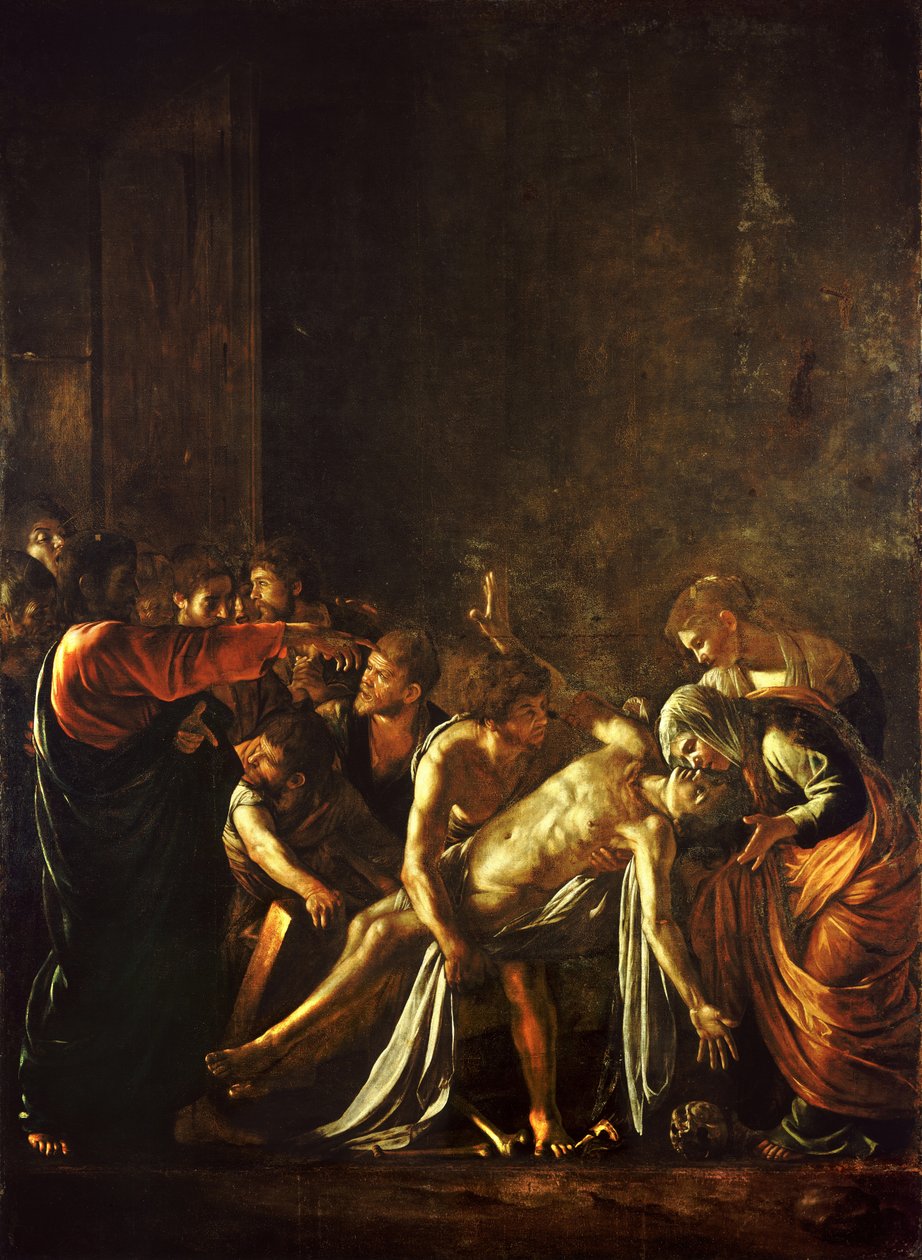 The Raising of Lazarus Polski: Resurrection of Lazarus av Michelangelo Merisi da  Caravaggio