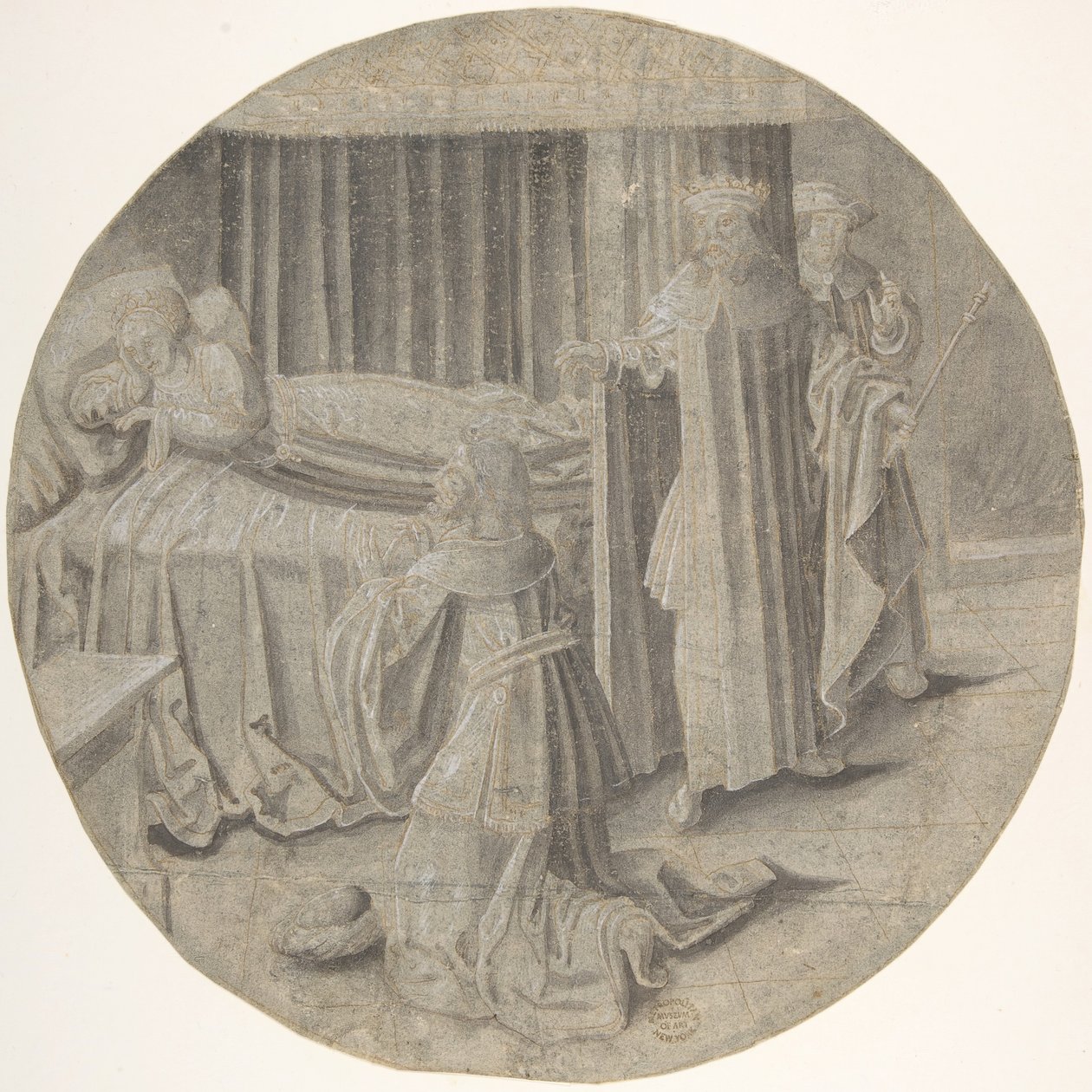 Haman ber Ester om sitt liv, 1500-mitten av 1500-talet. av Circle of Pseudo Aert Ortkens