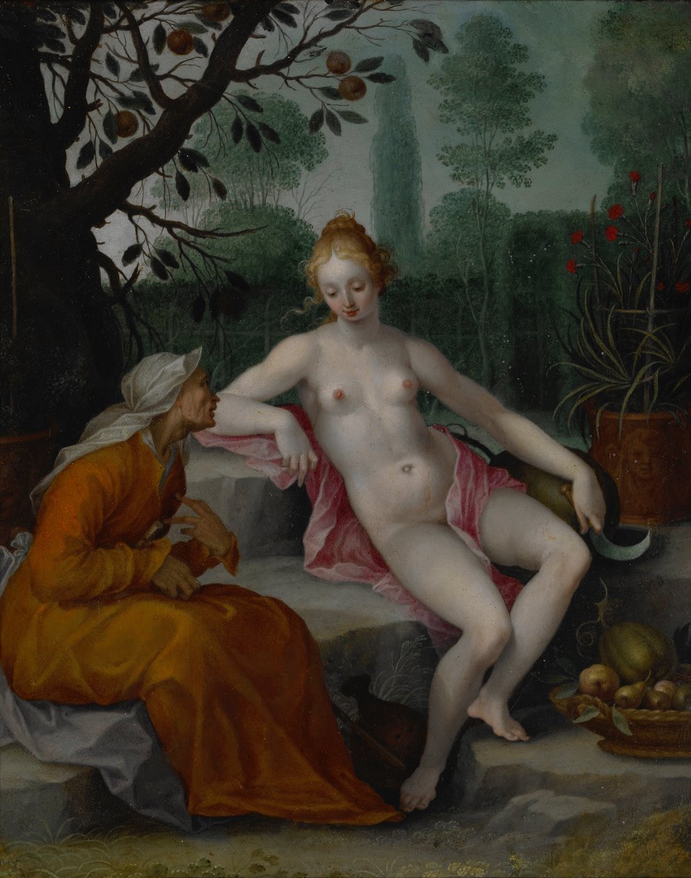 Vertumnus   and  Pomona  av Abraham Bloemaert