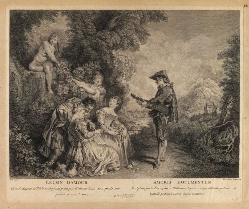 Lecon damour Amoris documentum av Jean Antoine Watteau