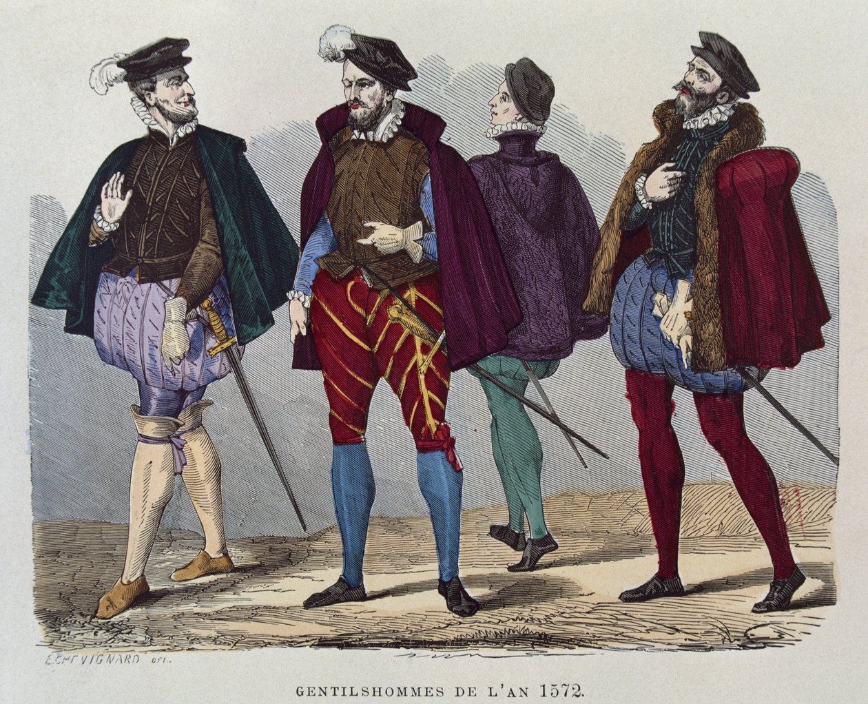 Herrar år 1572 av after Chevignard