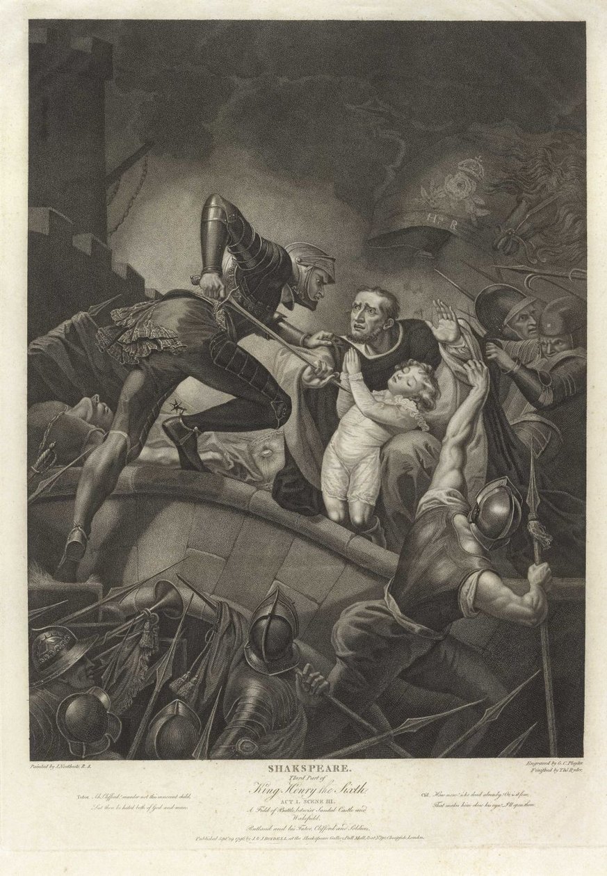 Third part of King Henry the Sixth, act I, scene III from the series The Shakespeare Gallery av James Northcote