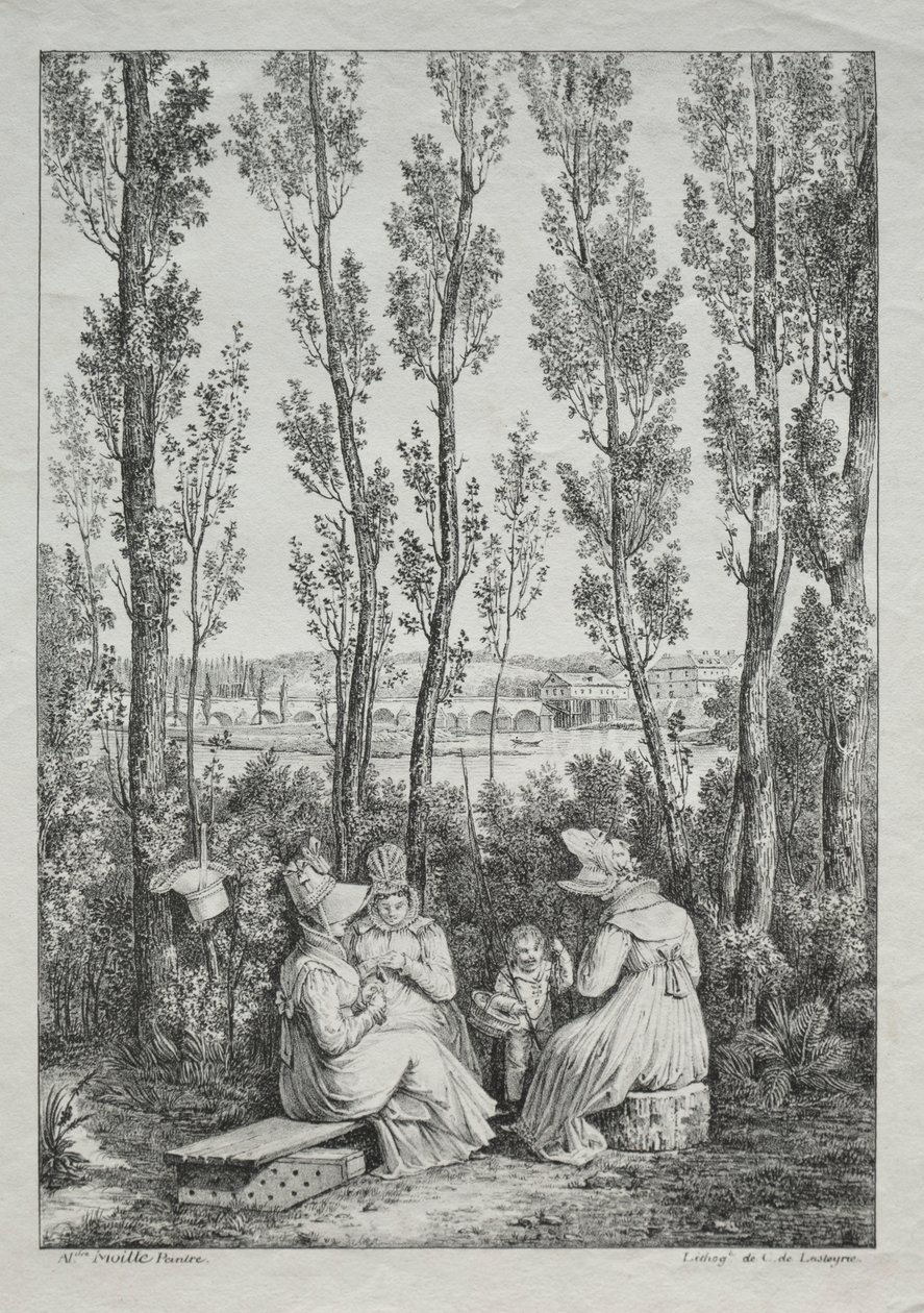 Picknicken av after Alexandre Moitte