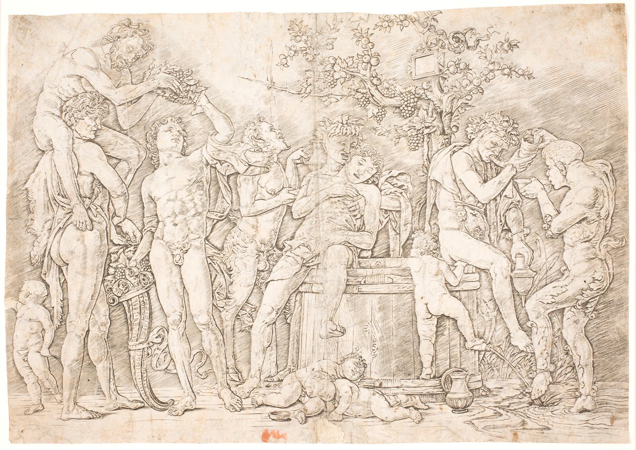 Bakkanal ved vinkarret av after Andrea Mantegna