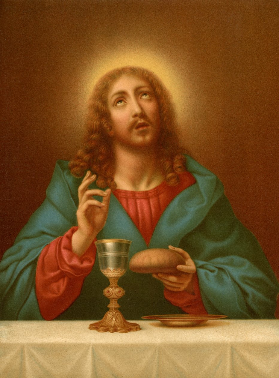 Kristus välsignar brödet och vinet av after Carlo Dolci