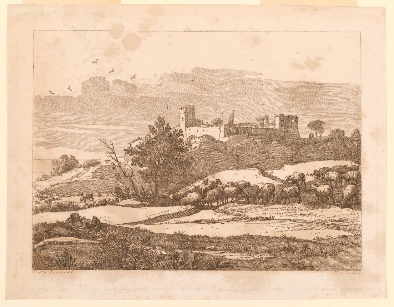Landskap med ett slott av after Claude Lorrain