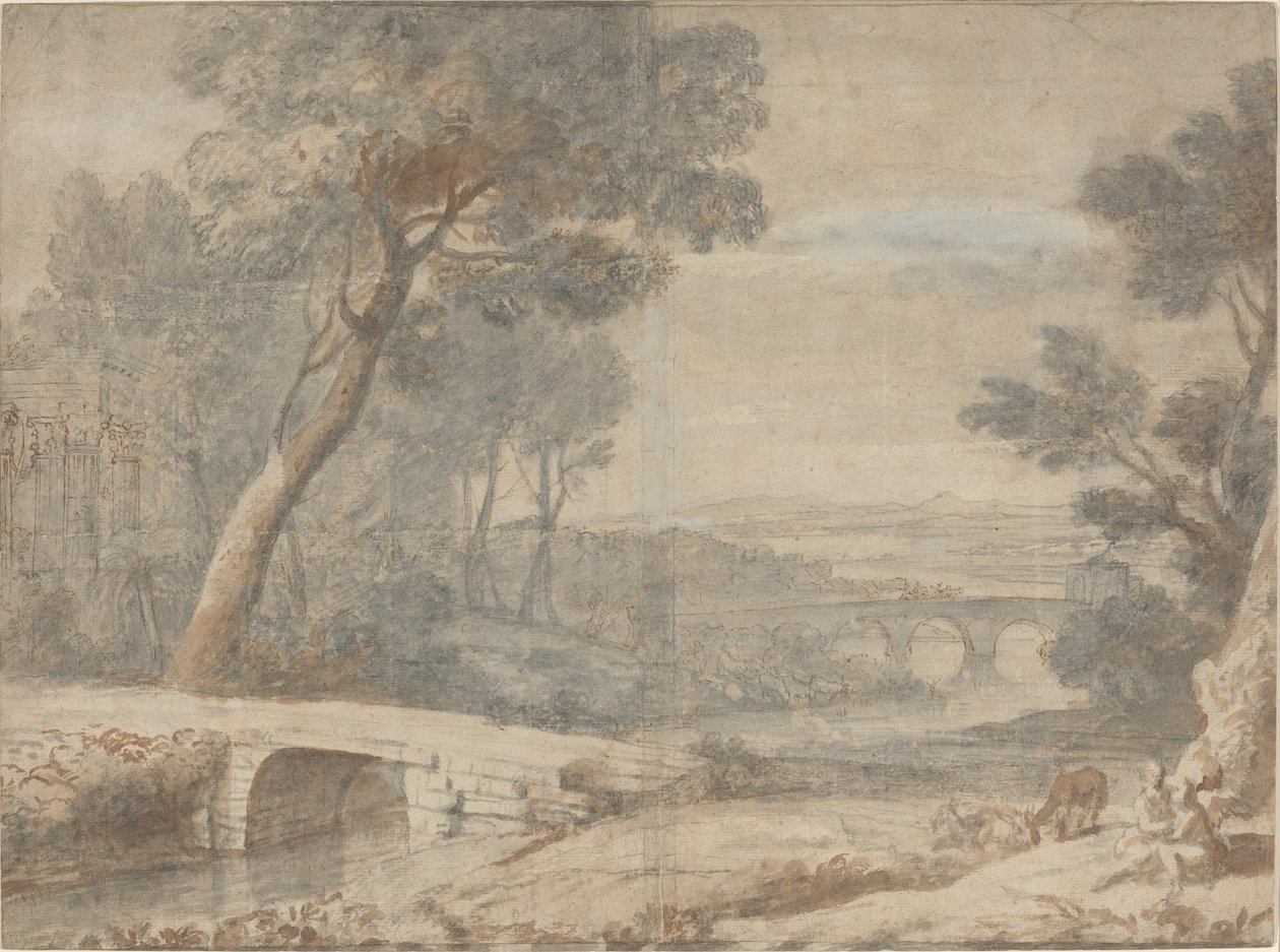 Resten på flykten till Egypten av after Claude Lorrain