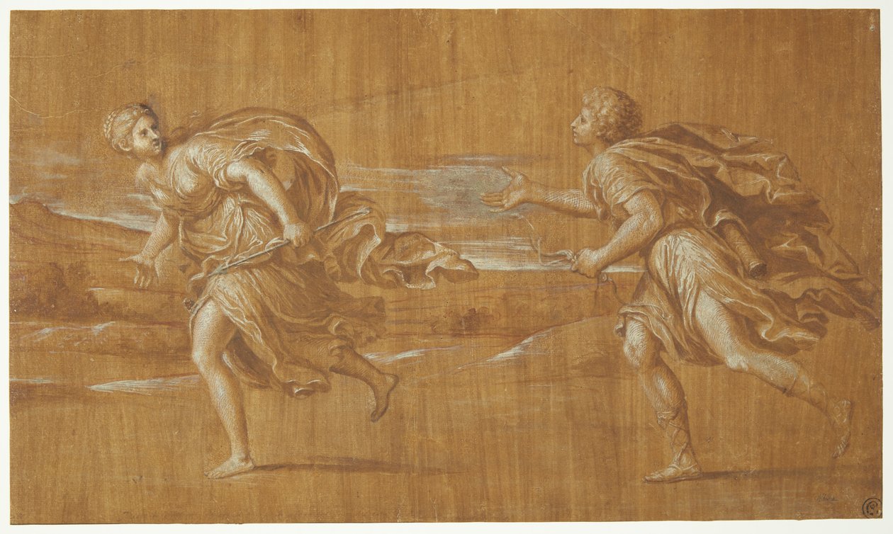 Apollo förföljer Daphne av after Francesco Albani