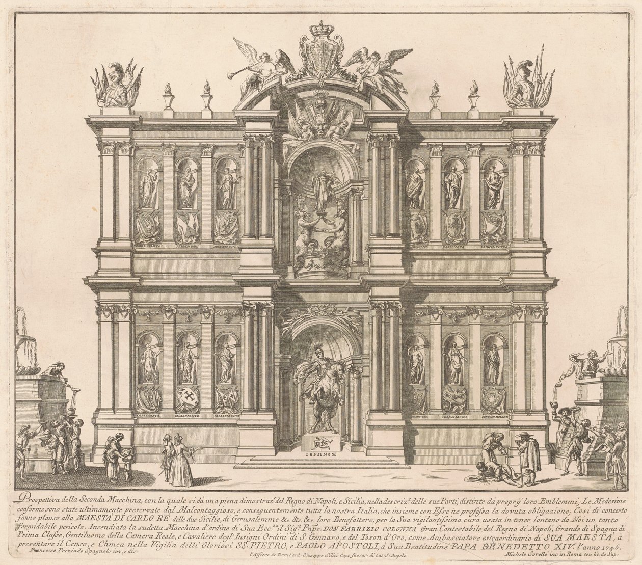 Seconda Macchina för Kina av 1746: The Territories of the Kingdom of Neapel av after Francisco Preciado de la Vega Miguel