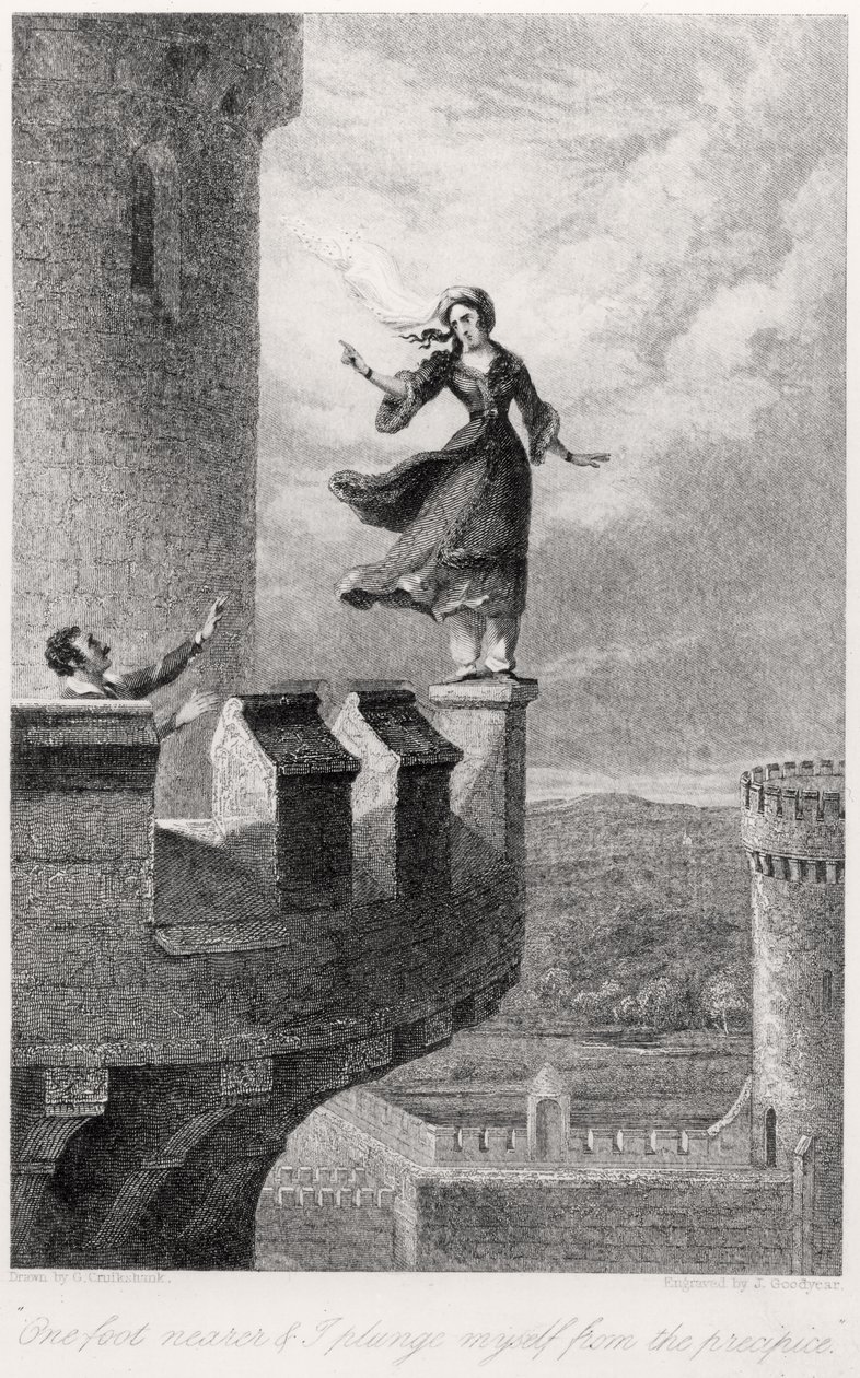 Rebecca, från Ivanhoe av Walter Scott (1771-1832) av after George Cruikshank