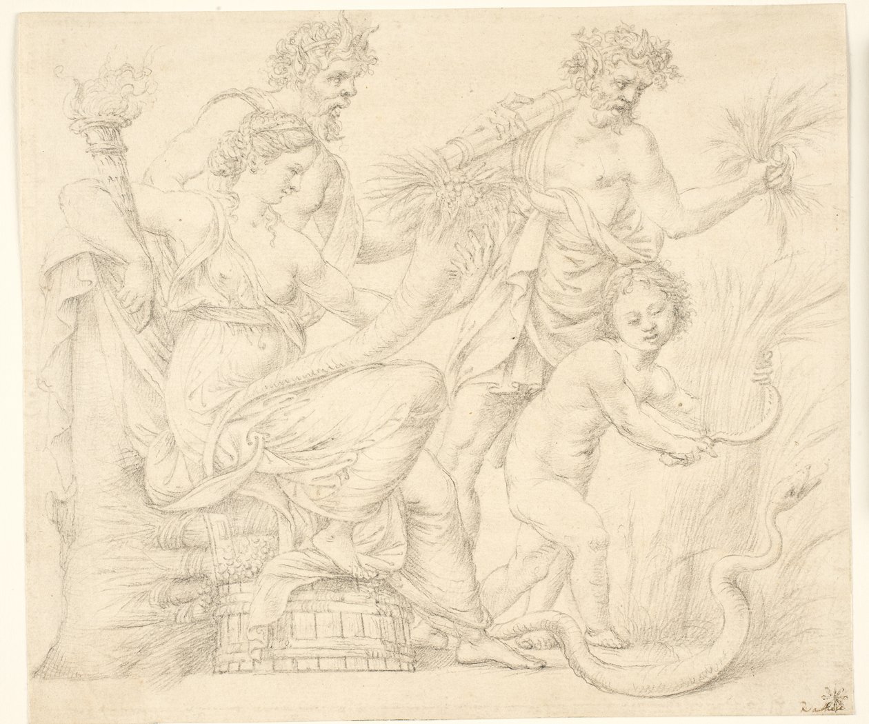 Persefone och Dionysos av after Giulio Romano