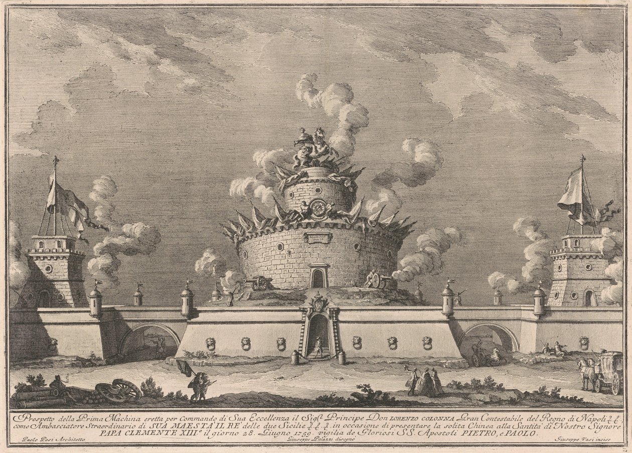 Prima Macchina för Kina 1759: En fästning av after Giuseppe Palazzi Giuseppe Vasi after Paolo Posi