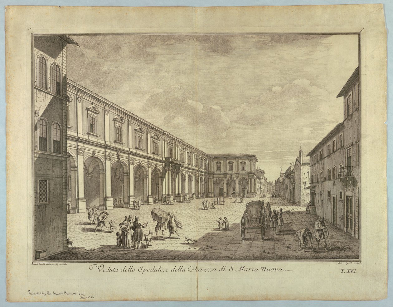 Utsikt över Florens, tavla från "Choice of XXIV Utsikt över de viktigaste distrikten, torg, kyrkor och palats i staden Florens" av after Giuseppe Zocchi