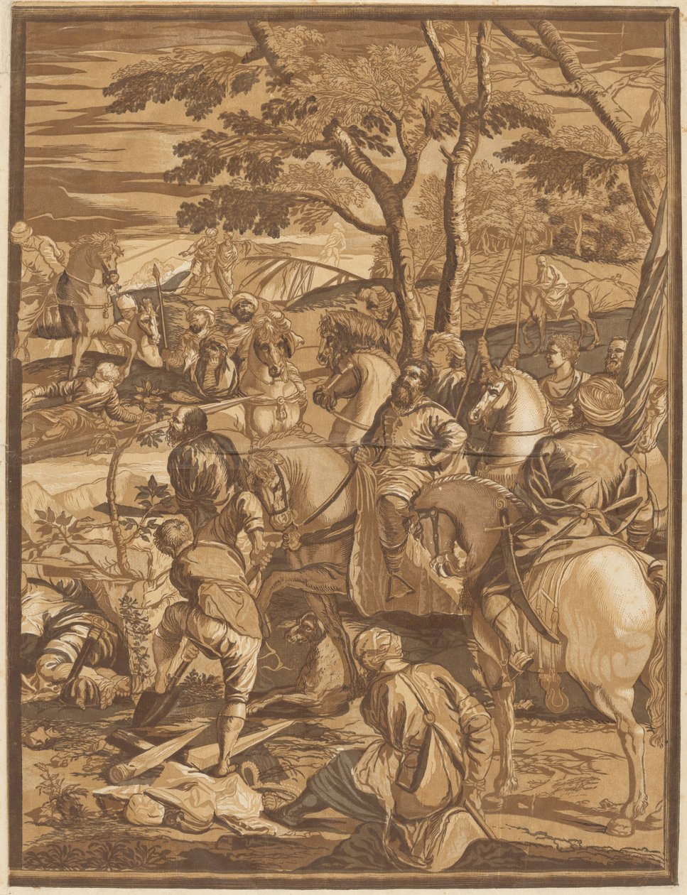 Korsfästelsen (höger panel) av after Jacopo Tintoretto John Baptist Jackson