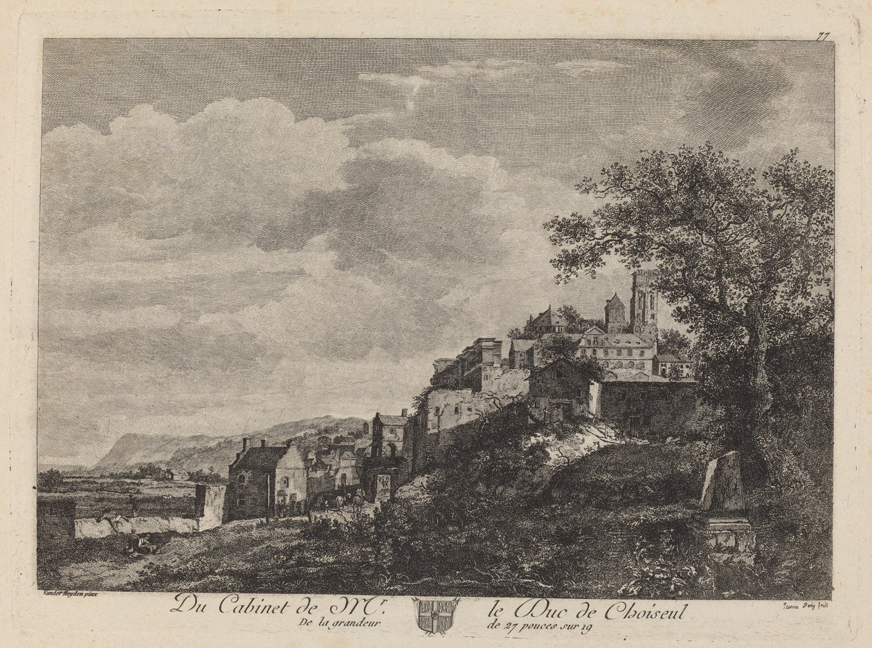 Utsikt över en Hilltown av after Jan van der Heyden Jeanne Deny