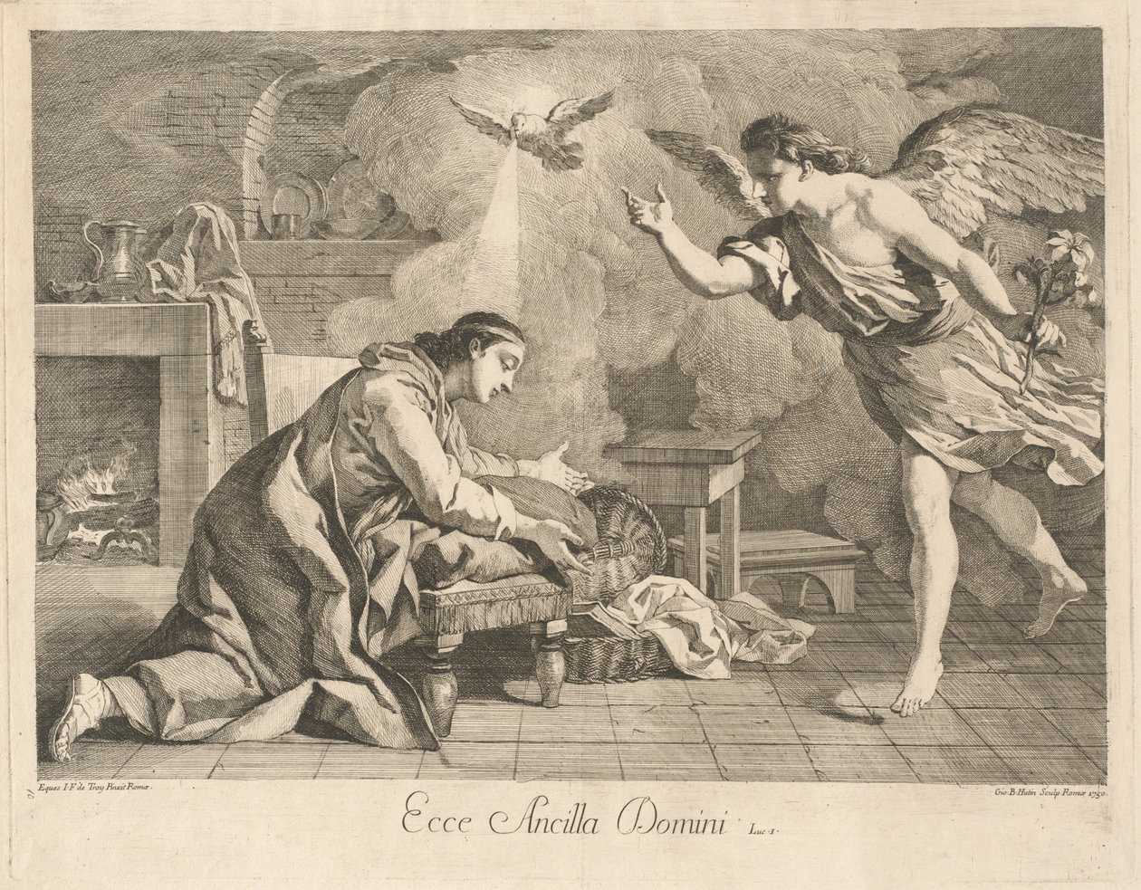 Bebådelsen av after Jean François de Troy Jean Baptiste Hutin