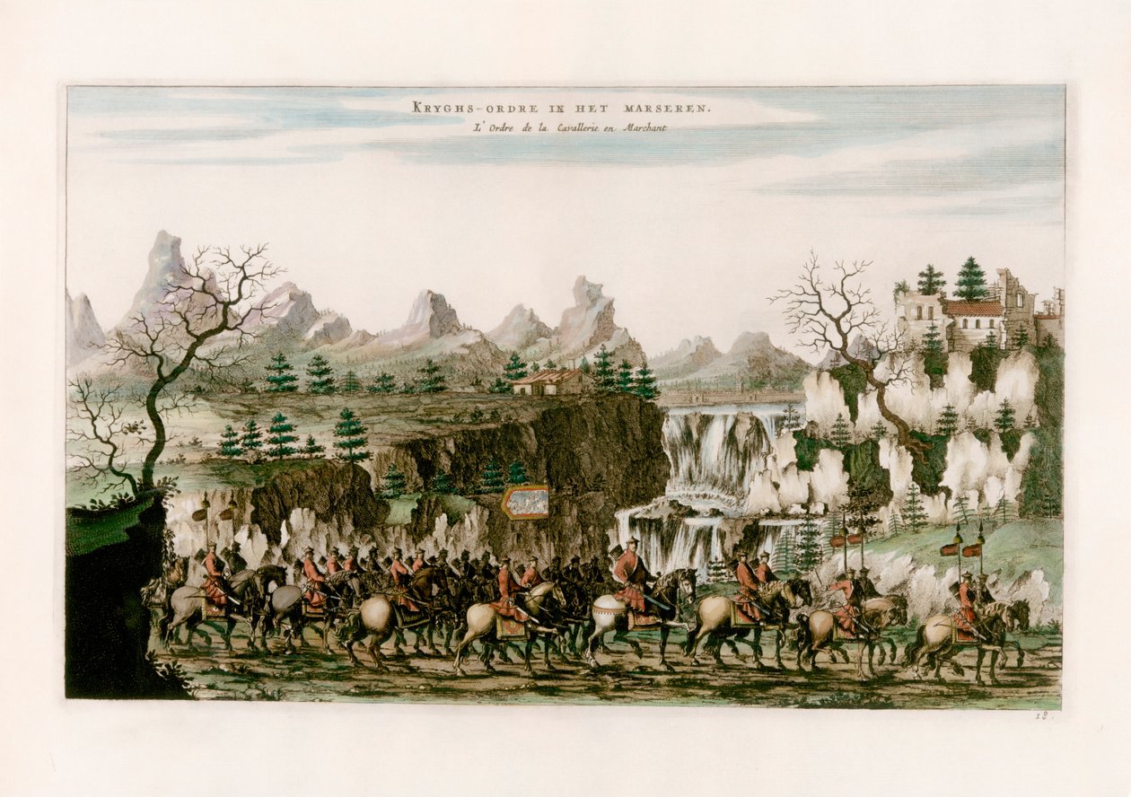 Kavalleriet marscherar av after Johannes Nieuhof