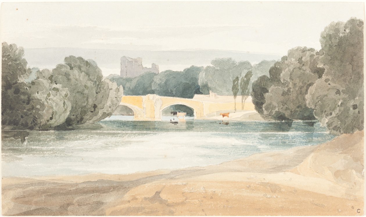 Bron vid Knaresborough av after John Sell Cotman James Bulwer