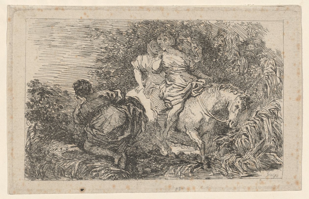 Cloelias flykt av after Livio Mehus Jean Honoré Fragonard