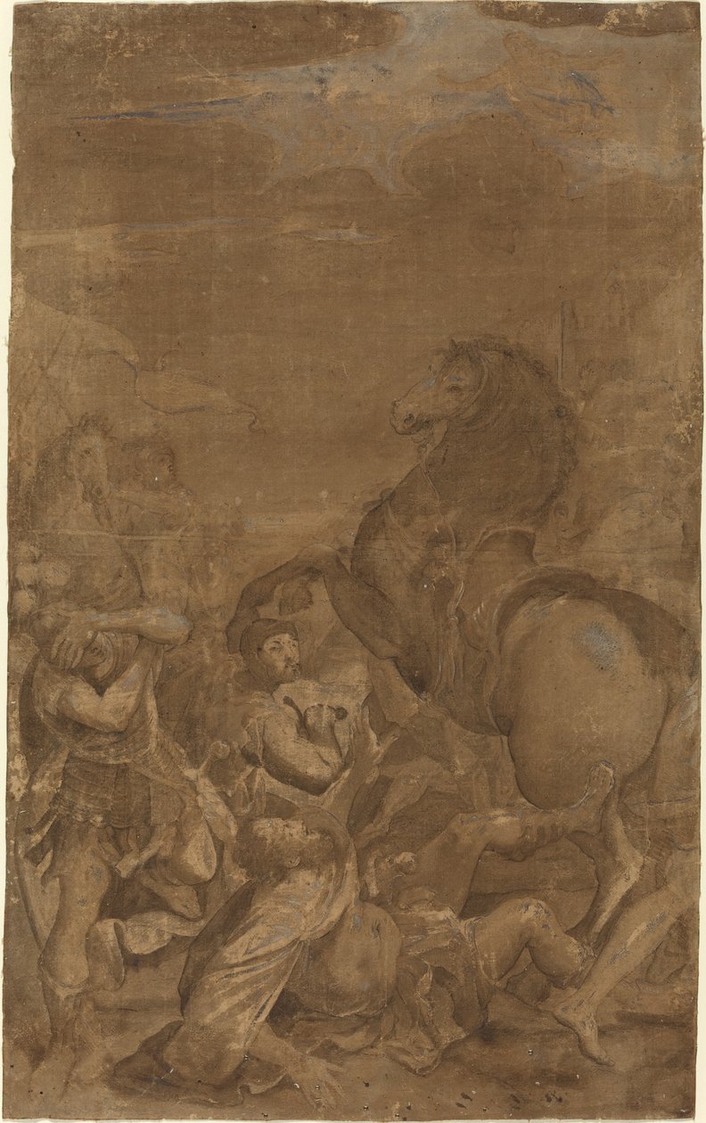 Sankt Paulus omvändelse av after Lodovico Carracci
