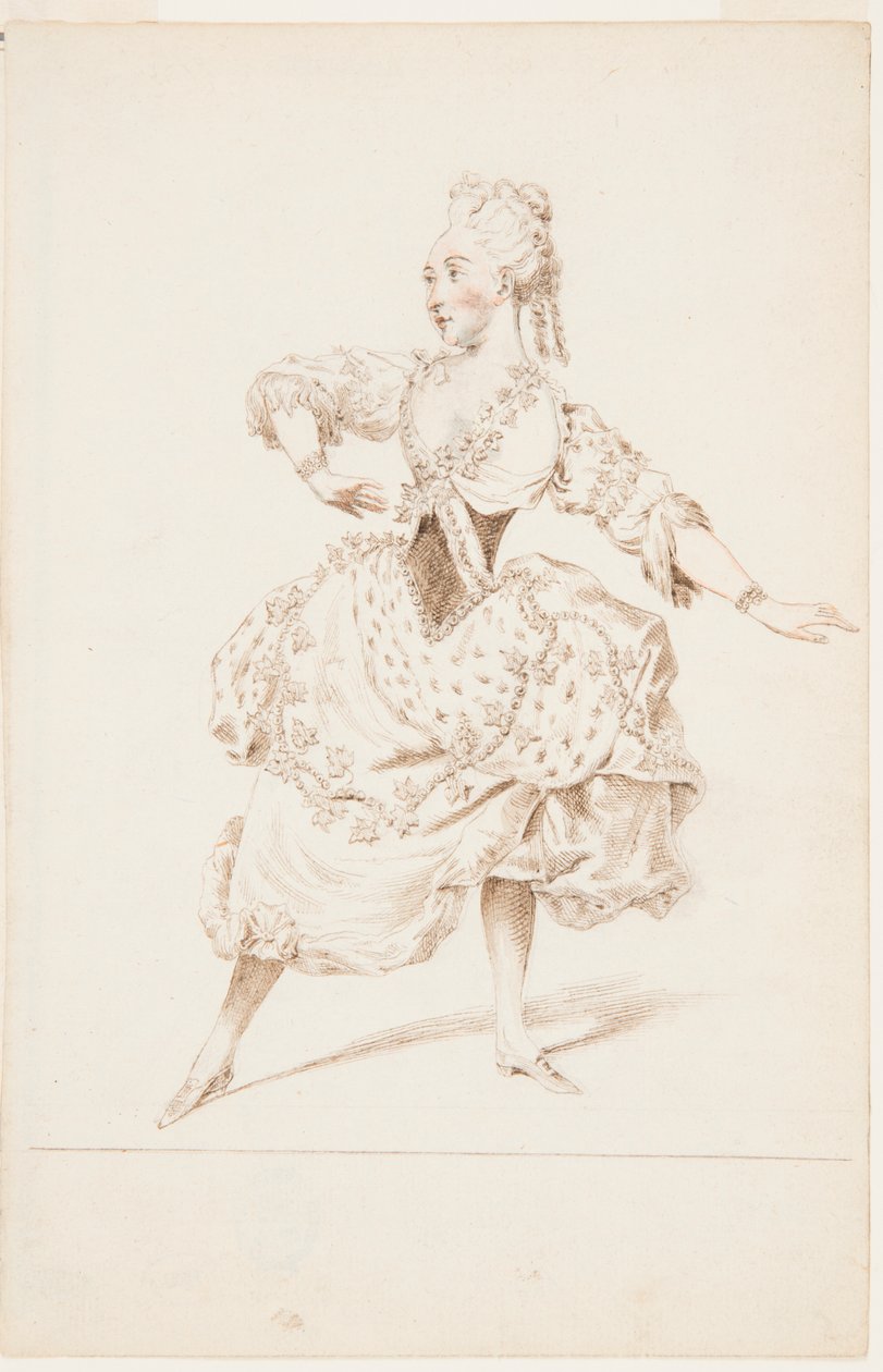 En balettdansös, Mademoiselle Marie Allard av after Louis Carrogis, called Carmontelle