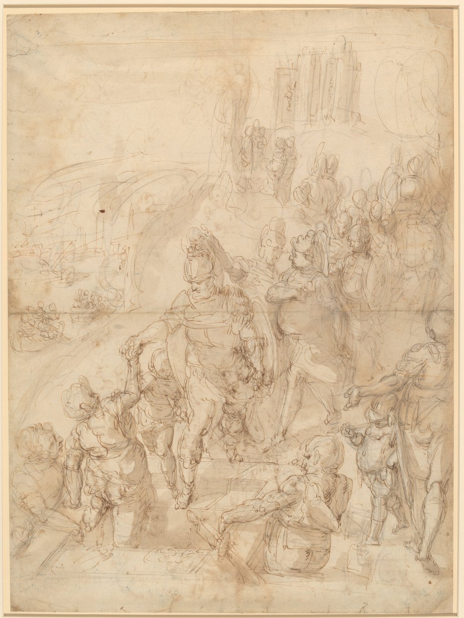 Aeneas ombordstigning från Ceraunian udden av after Luca Cambiaso Giulio Benso