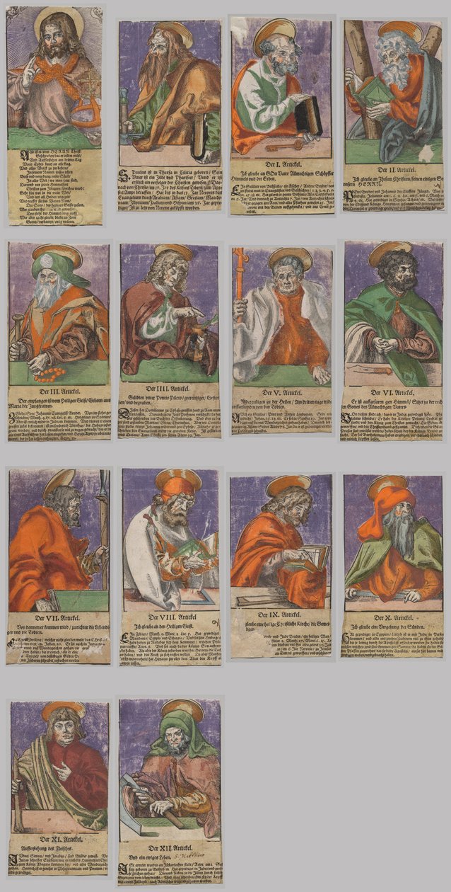 Kristus, de tolv apostlarna och Sankt Paulus av after Lucas Cranach the Elder