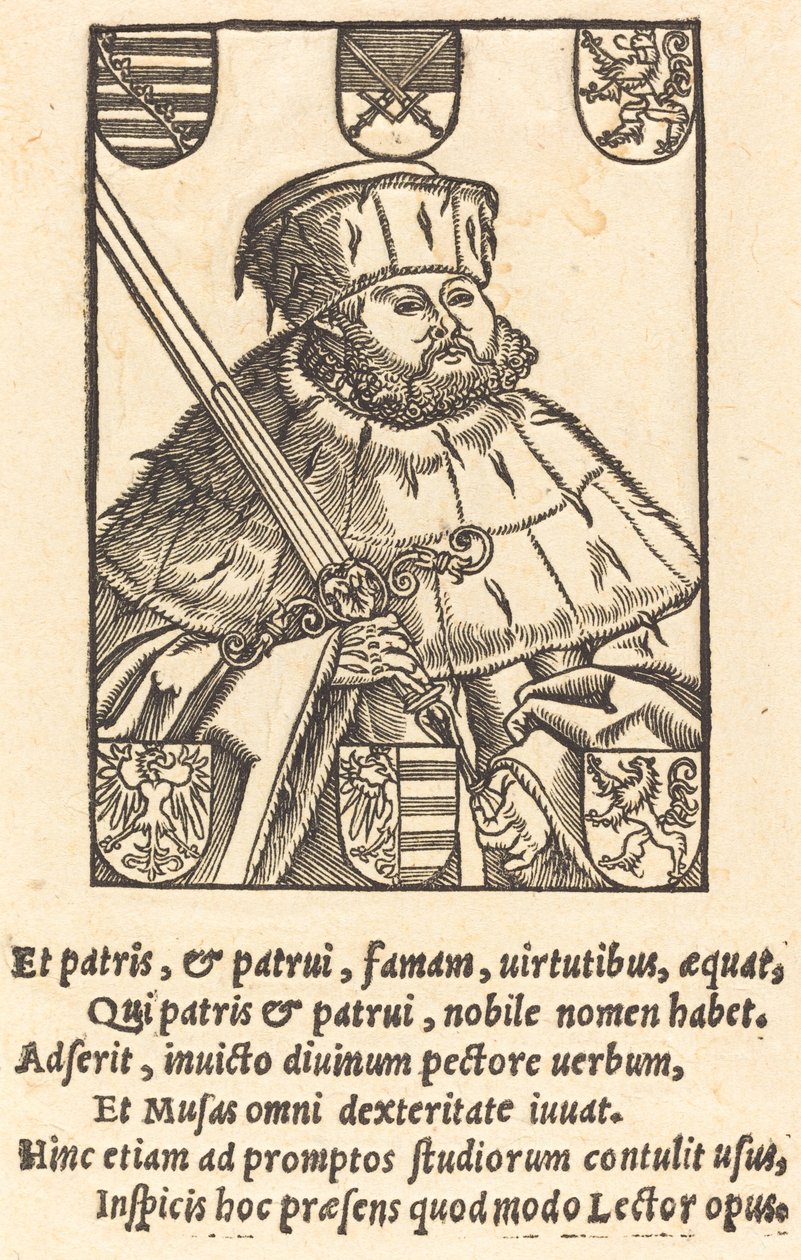 John Frederic the Magnanimous, i kurvalskläder [vänster] av after Lucas Cranach the Younger