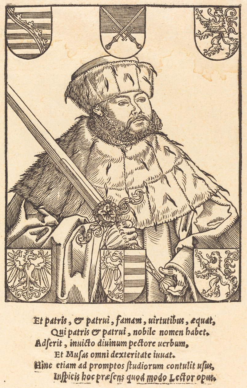 John Frederic the Magnanimous, i kurvalskläder [höger] av after Lucas Cranach the Younger